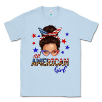 Dusty Blue all american girl messy bun Classic Tee - texasbilliewilder
