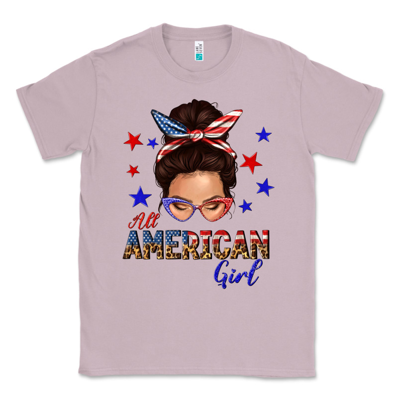All American Girl Messy Bun Classic Tee by texasbilliewilder | Teevron