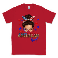 Red all american girl messy bun Classic Tee - texasbilliewilder
