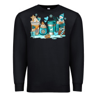 Black winter coffe cups Premium Sweatshirt - AdoDesignShop