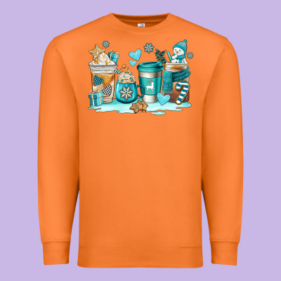 Winter Coffe Cups Premium Sweatshirt Designed By Adodesignshop