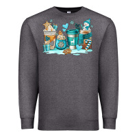 Charcoal Heather winter coffe cups Premium Sweatshirt - AdoDesignShop