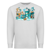 Dove Grey winter coffe cups Premium Sweatshirt - AdoDesignShop