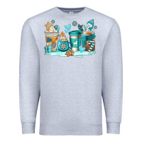 Heather Grey winter coffe cups Premium Sweatshirt - AdoDesignShop