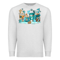 Oatmeal Heather winter coffe cups Premium Sweatshirt - AdoDesignShop