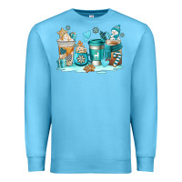 Ocean Blue winter coffe cups Premium Sweatshirt - AdoDesignShop