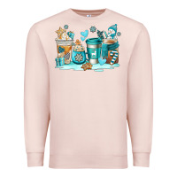 Pale Pink winter coffe cups Premium Sweatshirt - AdoDesignShop