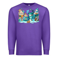 Purple winter coffe cups Premium Sweatshirt - AdoDesignShop