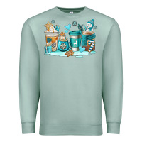 Seafoam winter coffe cups Premium Sweatshirt - AdoDesignShop