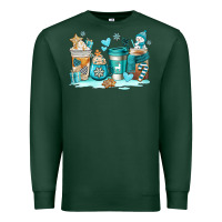 Sports Green winter coffe cups Premium Sweatshirt - AdoDesignShop