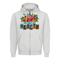 Dove Grey mental health Zipper Hoodie - texasbilliewilder