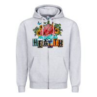Heather Grey mental health Zipper Hoodie - texasbilliewilder