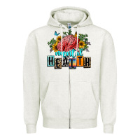 Oatmeal Heather mental health Zipper Hoodie - texasbilliewilder