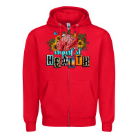Red mental health Zipper Hoodie - texasbilliewilder