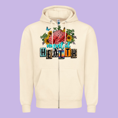 Mental Health Zipper Hoodie Designed By Texasbilliewilder