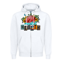 White mental health Zipper Hoodie - texasbilliewilder