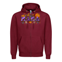 Burgundy mama basketball Zipper Hoodie - Zillion Design Studio