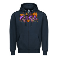 Navy mama basketball Zipper Hoodie - Zillion Design Studio