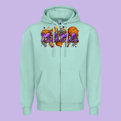 Mama Basketball Zipper Hoodie Designed By Zillion Design Studio