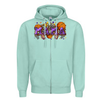 Seafoam mama basketball Zipper Hoodie - Zillion Design Studio