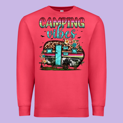 Camping Vibes Premium Sweatshirt Designed By Jahusdesignshop