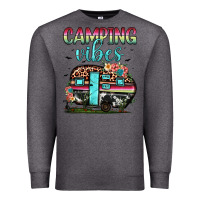Charcoal Heather camping vibes Premium Sweatshirt - JahusDesignShop