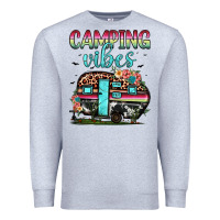 Heather Grey camping vibes Premium Sweatshirt - JahusDesignShop
