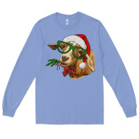 Colony Blue Christmas Glasses Goat Long Sleeve Tee - RanaPortraitStore