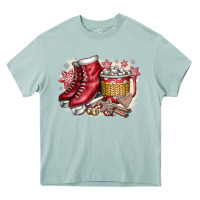 Arona Christmas Ice Skating Heavy Core Tee - CowhideDigitalArt