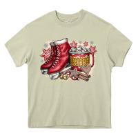 Mossy Christmas Ice Skating Heavy Core Tee - CowhideDigitalArt