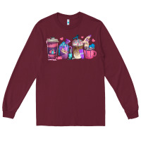Burgundy nail hustler coffee cups Long Sleeve Tee - texasbilliewilder