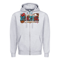 Heather Grey mama baseball Zipper Hoodie - Zillion Design Studio