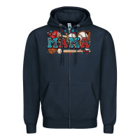Navy mama baseball Zipper Hoodie - Zillion Design Studio