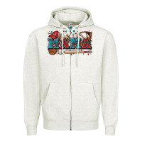 Oatmeal Heather mama baseball Zipper Hoodie - Zillion Design Studio