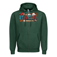 Sports Green mama baseball Zipper Hoodie - Zillion Design Studio