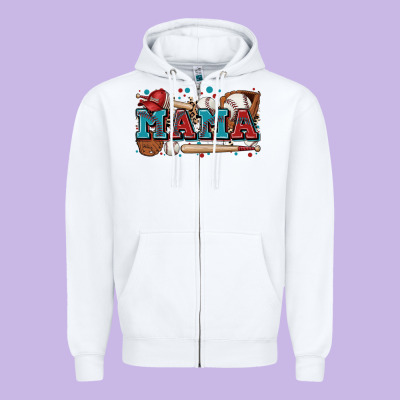 Mama Baseball Zipper Hoodie Designed By Zillion Design Studio