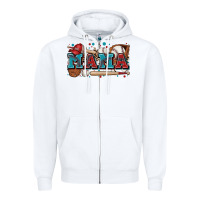 White mama baseball Zipper Hoodie - Zillion Design Studio