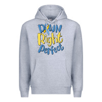 Heather Grey down right perfect Premium Hoodie - MaliasSmallBusiness