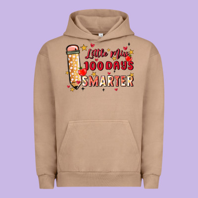 Little Miss 100 Days Smarter Urban Hoodie Designed By Maliassmallbusiness