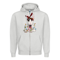Dove Grey bull terrier with christmas lights Zipper Hoodie - RanaPortraitStore