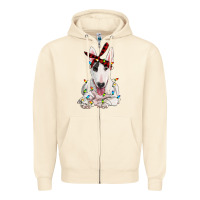 Sandshell bull terrier with christmas lights Zipper Hoodie - RanaPortraitStore