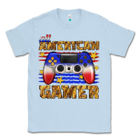 Dusty Blue all american gamer Classic Tee - texasbilliewilder