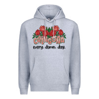 Heather Grey chingona every damn day Premium Hoodie - MaliasSmallBusiness