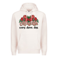 Pale Pink chingona every damn day Premium Hoodie - MaliasSmallBusiness
