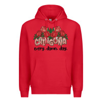 Red chingona every damn day Premium Hoodie - MaliasSmallBusiness