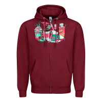 Burgundy nurse coffee cups Zipper Hoodie - texasbilliewilder