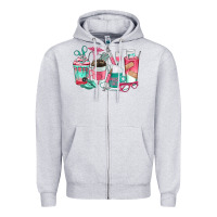 Heather Grey nurse coffee cups Zipper Hoodie - texasbilliewilder