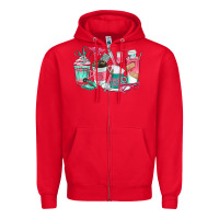 Red nurse coffee cups Zipper Hoodie - texasbilliewilder