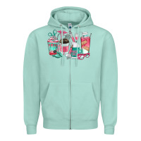 Seafoam nurse coffee cups Zipper Hoodie - texasbilliewilder