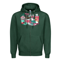 Sports Green nurse coffee cups Zipper Hoodie - texasbilliewilder